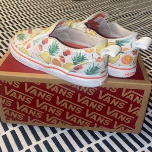 Toddler Fruity white/coral Vans slip ons